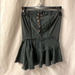 Free People Steampunk Distressed Tube Top New Sz M